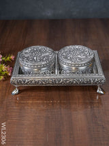 Oxidized Box With Tray (Set Of 2) - Wl2306 Meenakari Others