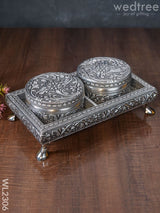 Oxidized Box With Tray (Set Of 2) - Wl2306 Meenakari Others