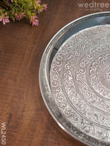 Oxidized Round Plate 12 Inch - Wl2450 Meenakari Trays & Plates