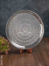 Oxidized Round Plate 12 Inch - Wl2450 Meenakari Trays & Plates