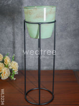 Pastel Green Planter Pot & Stand - Wl3234 Planters