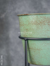 Pastel Green Planter Pot & Stand - Wl3234 Planters