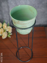 Pastel Green Planter Pot & Stand - Wl3234 Planters