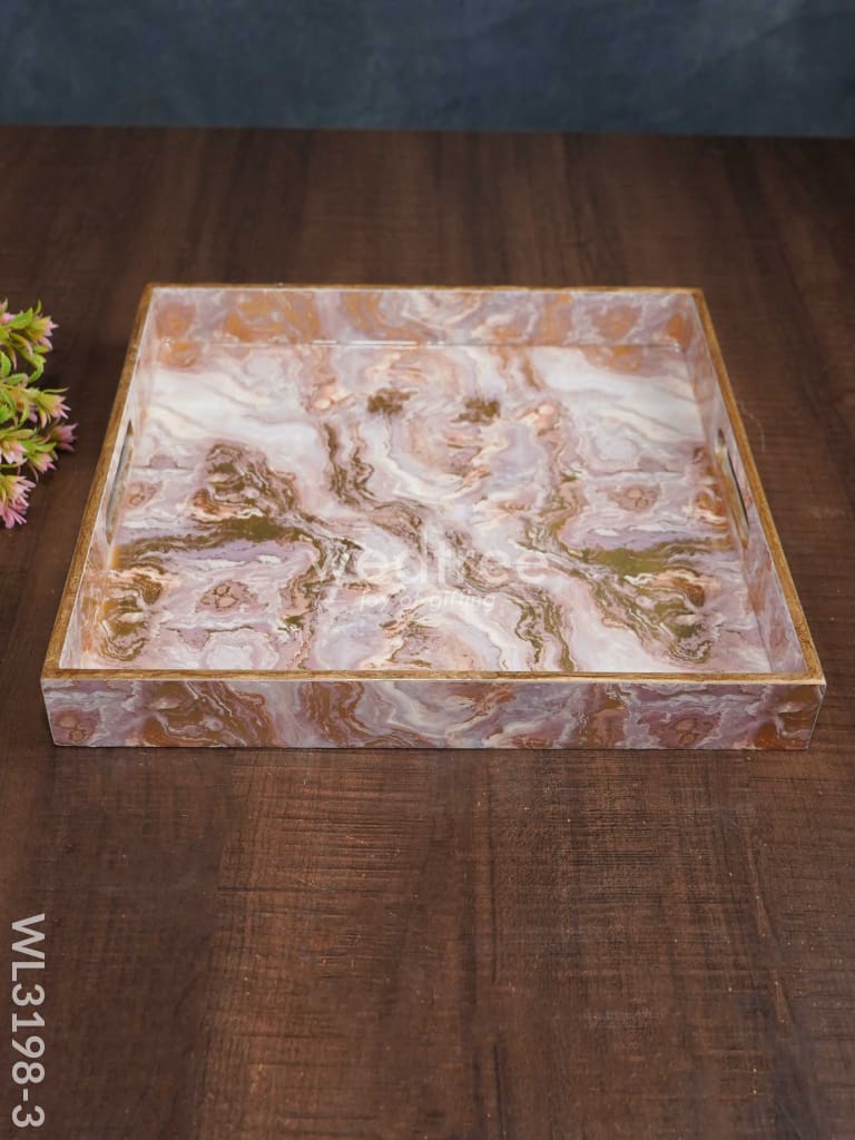 Pastel Pink Digitally Printed Serving Tray - Wl3198 Big Wooden Trays