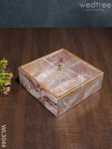 Pastel Pink Dry Fruit Box With Transparent Lid - Wl3044