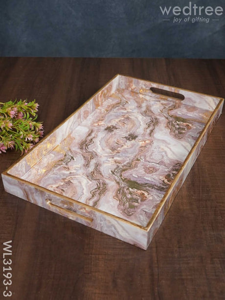 Pastel Pink Serving Tray - Wl3193 Big Wooden Trays