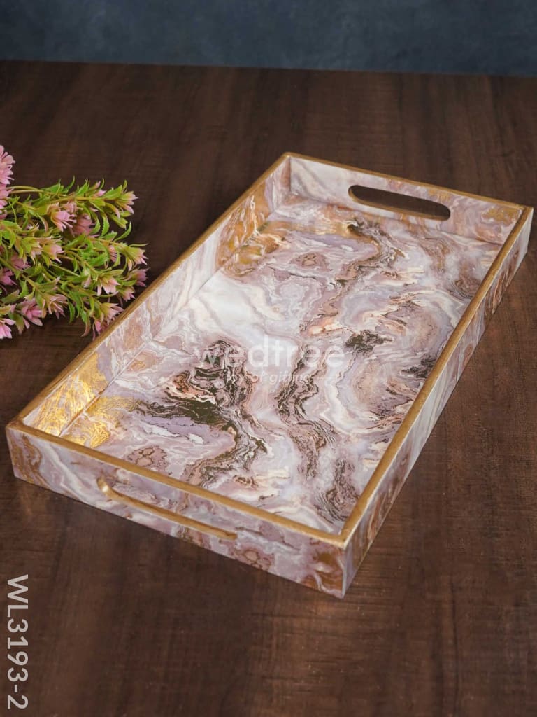 Pastel Pink Serving Tray - Wl3193 Medium Wooden Trays