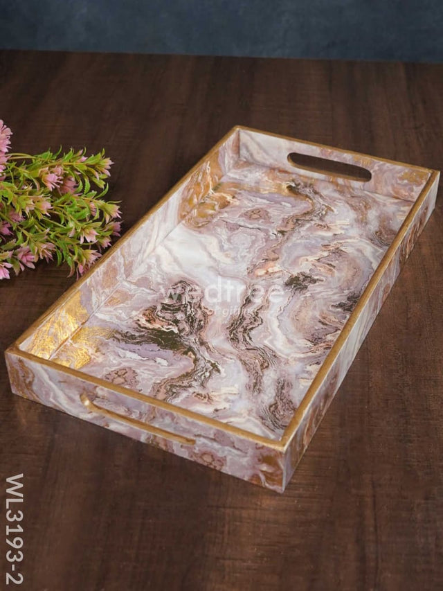 Pastel Pink Serving Tray - Wl3193 Medium Wooden Trays