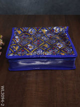 Patola Printed Jewel Pouch (10X9) - Wl3094 Blue Organizers