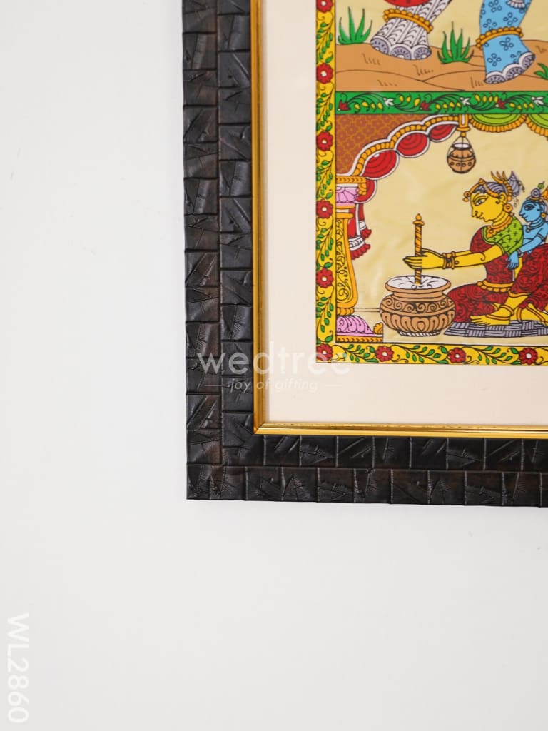 Pattachitra Painting - Krishna With Elephant 17 X 9 Wl2860 Paintings