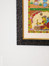 Pattachitra Painting - Krishna With Elephant 17 X 9 Wl2860 Paintings