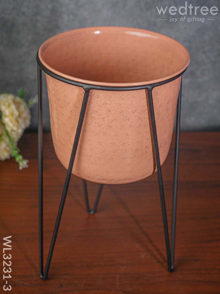 Peach Planter Pot & Stand - Wl3231 Big Planters