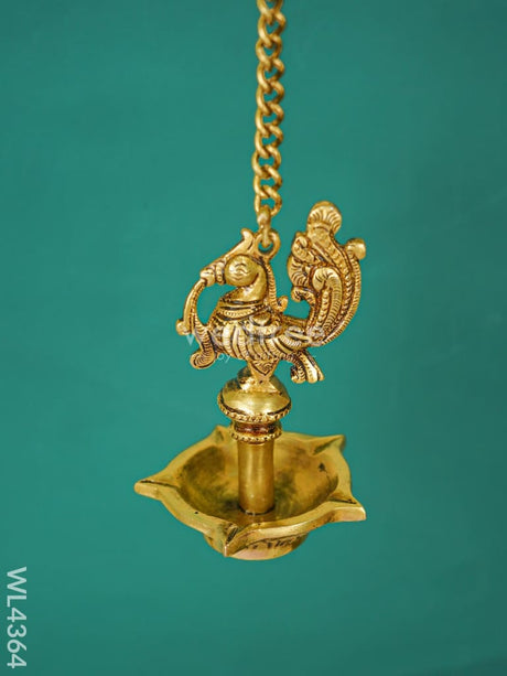 Peacock Hanging Five Face Diya - (Set Of 2) Wl4364 Brass