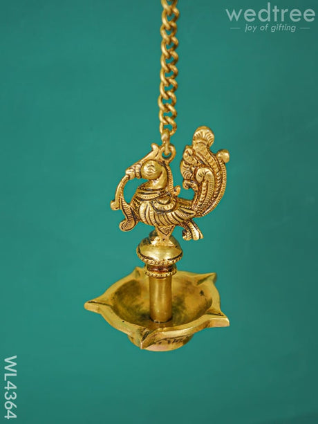 Peacock Hanging Five Face Diya - (Set Of 2) Wl4364 Brass