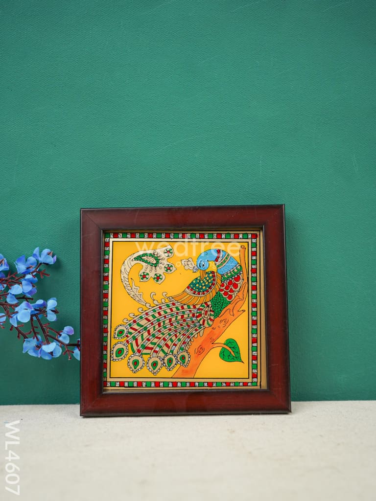 Peacock Glass Reverse Painting Frame - 4 X Inch Wl4607 Frames