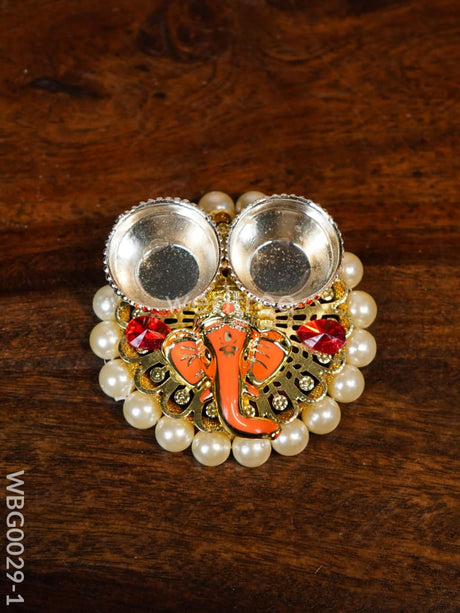 Pearl Ganesh Kumkum Holder - Wbg0029 1 Holders