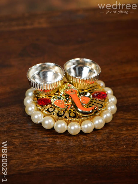 Pearl Ganesh Kumkum Holder - Wbg0029 Holders