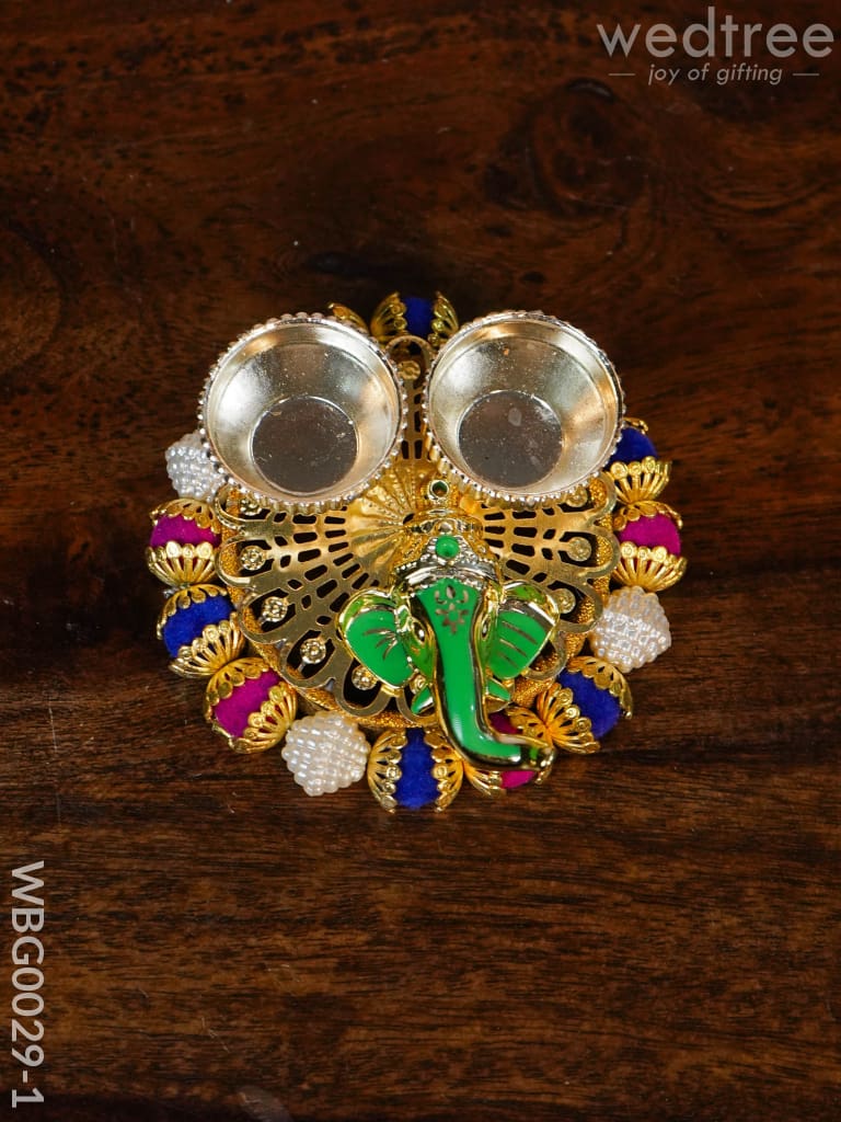 Pearl Ganesh Kumkum Holder - Wbg0029 Holders