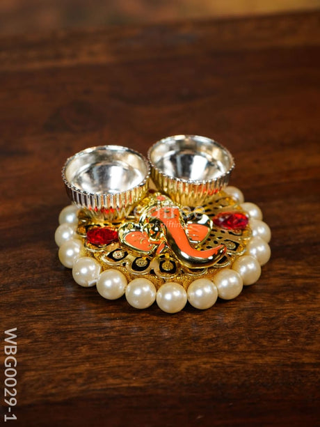 Pearl Ganesh Kumkum Holder - Wbg0029 Holders