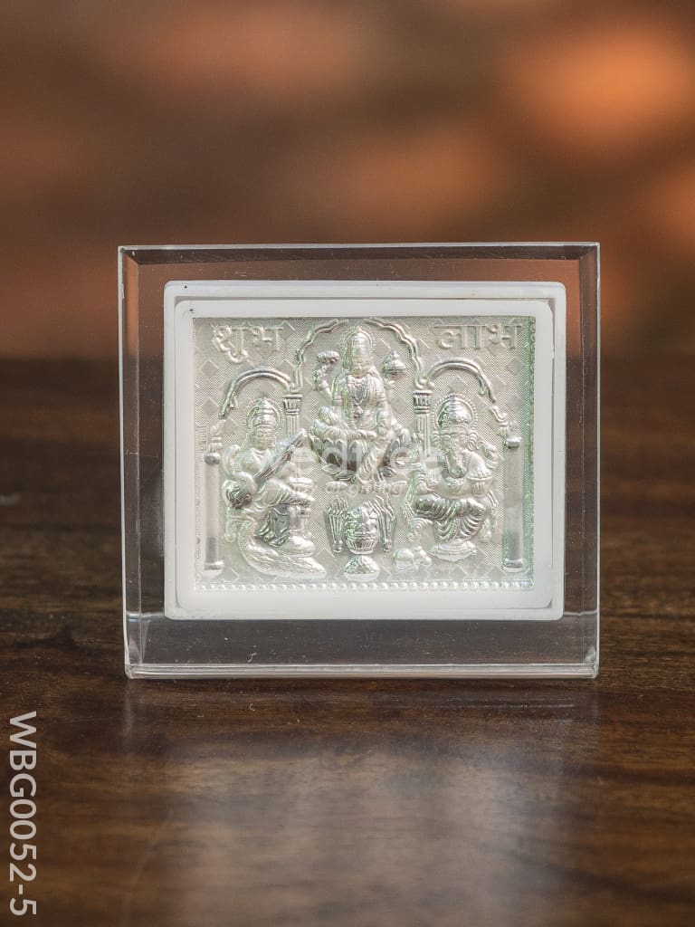 Photoframe With Stand Silver Plated - Lakshmi Ganesh Saraswathi Small Wbg0052-5 German Photo Frame