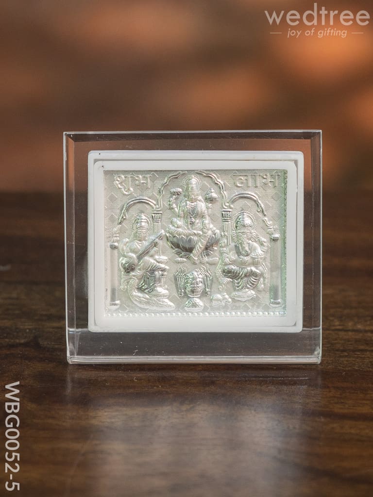 Photoframe With Stand Silver Plated - Lakshmi Ganesh Saraswathi Small Wbg0052-5 German Photo Frame