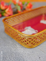 Pichwai Design Tray With Gold Frame - Wl3976 Wooden Trays