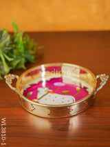 Pichwai Printed Brass Tray - 9 Inch Wl3810 Utility