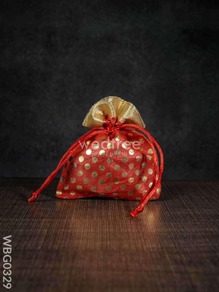 Polka Dots String Bag - 4 X 5 Inches Wbg0329 Bags