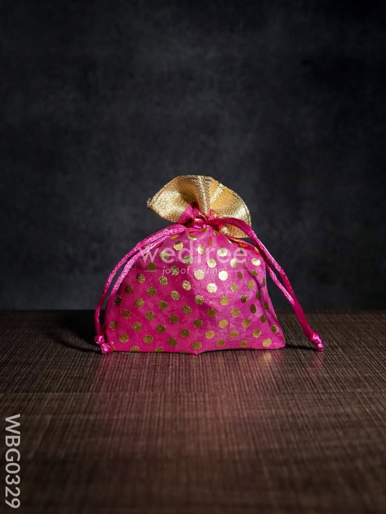 Polka Dots String Bag - 4 X 5 Inches Wbg0329 Bags