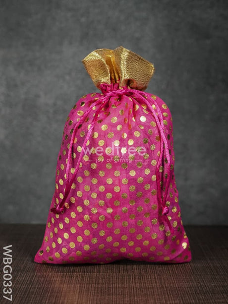 Polka Dots String Bag - 6 X 9 Inches Wbg0337 Bags