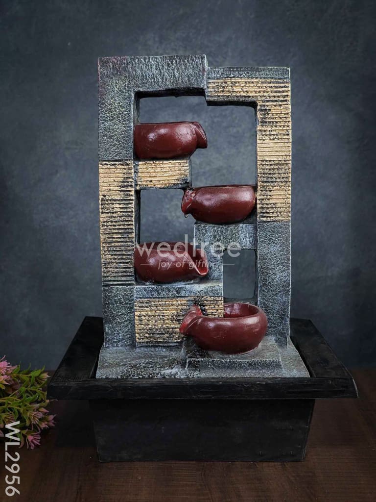 Polyresin 4-Step Diya Water Fountain - Wl2956 Fountain