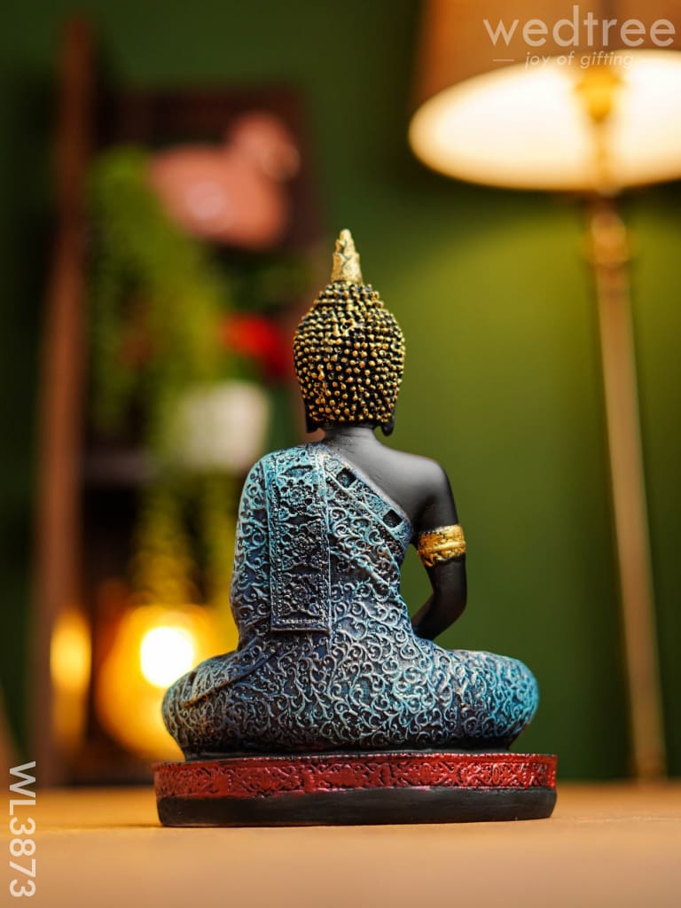 Polyresin Buddha On Podium - 9.5 Inch Wl3873 Showpieces