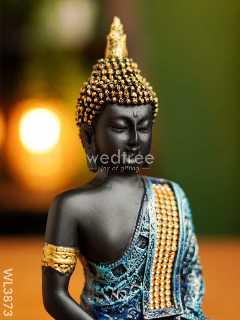 Polyresin Buddha On Podium - 9.5 Inch Wl3873 Showpieces