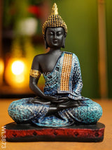 Polyresin Buddha On Podium - 9.5 Inch Wl3873 Showpieces