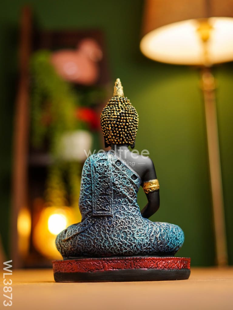 Polyresin Buddha On Podium - 9.5 Inch Wl3873 Showpieces