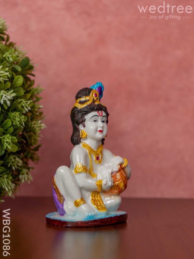 Polyresin Butter Krishna Idol - Wbg1086 Divine Figurines