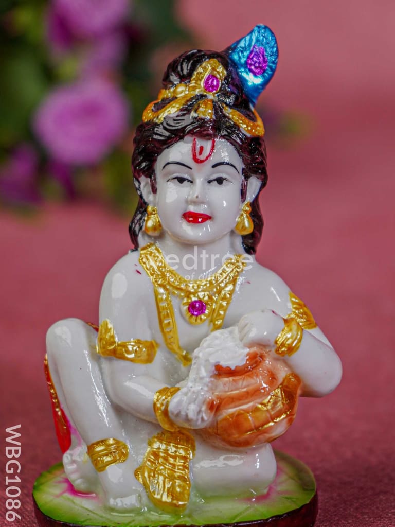 Polyresin Butter Krishna Idol - Wbg1086 Home Decors