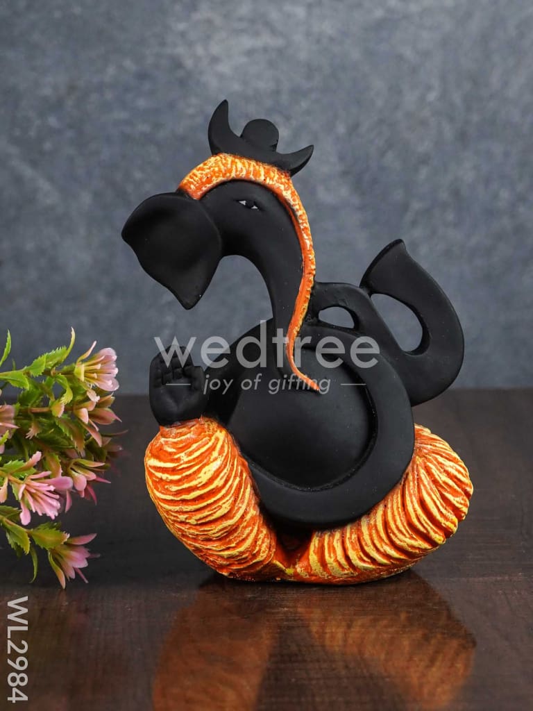 Polyresin Ganesha Idol - Black Matte Wl2984 Showpieces