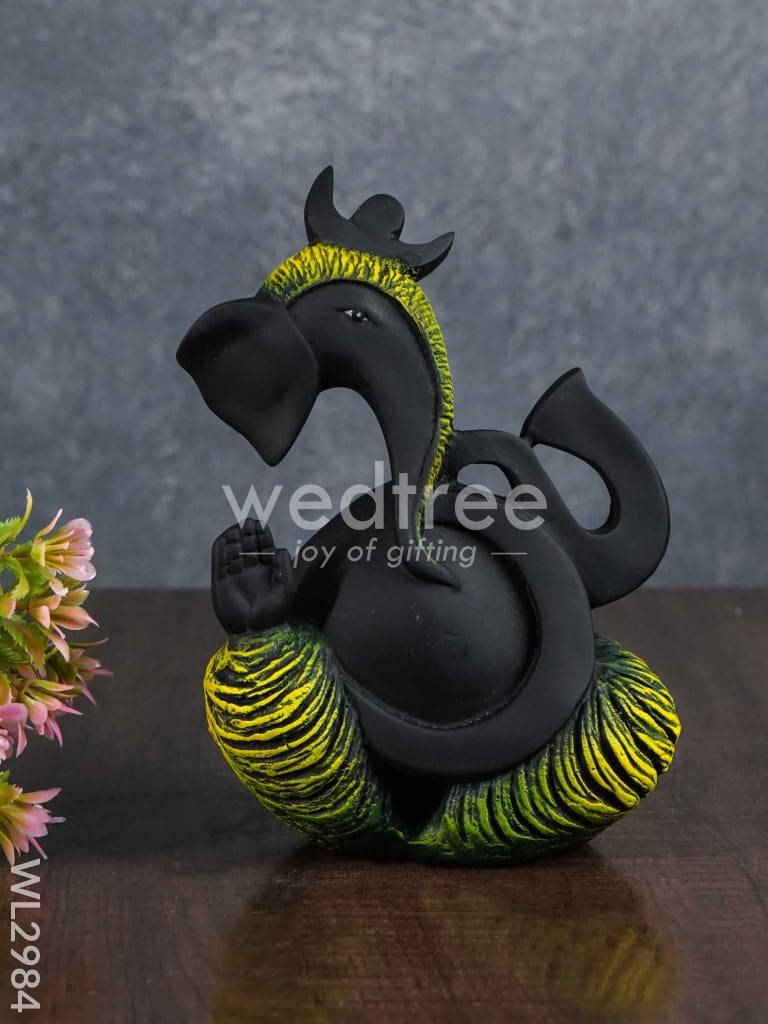 Polyresin Ganesha Idol - Black Matte Wl2984 Showpieces