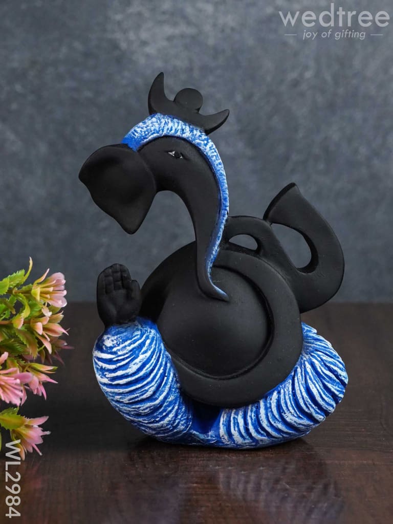 Polyresin Ganesha Idol - Black Matte Wl2984 Showpieces