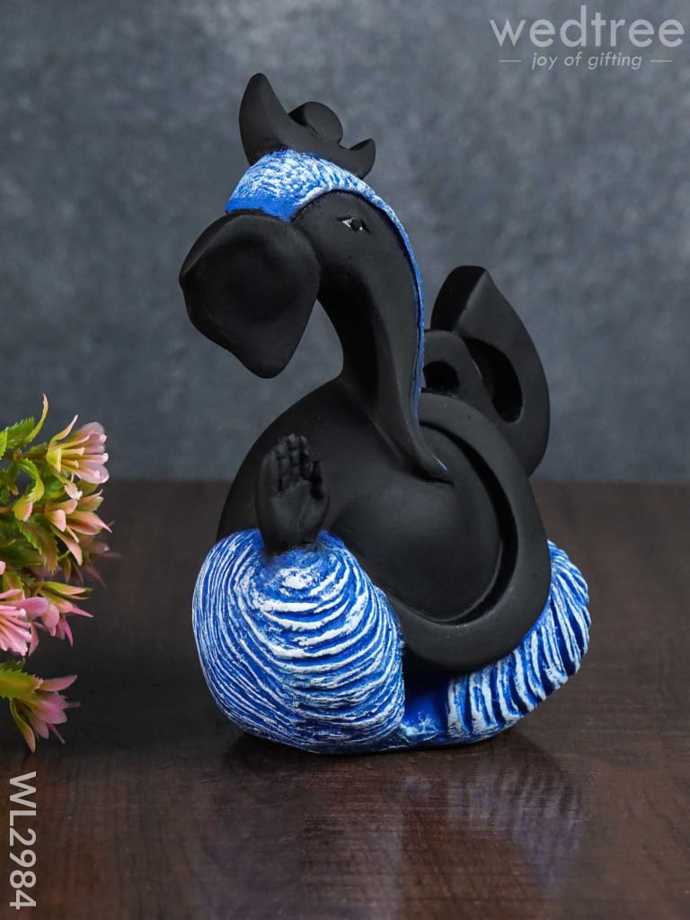 Polyresin Ganesha Idol - Black Matte Wl2984 Showpieces