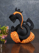 Polyresin Ganesha Idol - Black Matte Wl2984 Showpieces