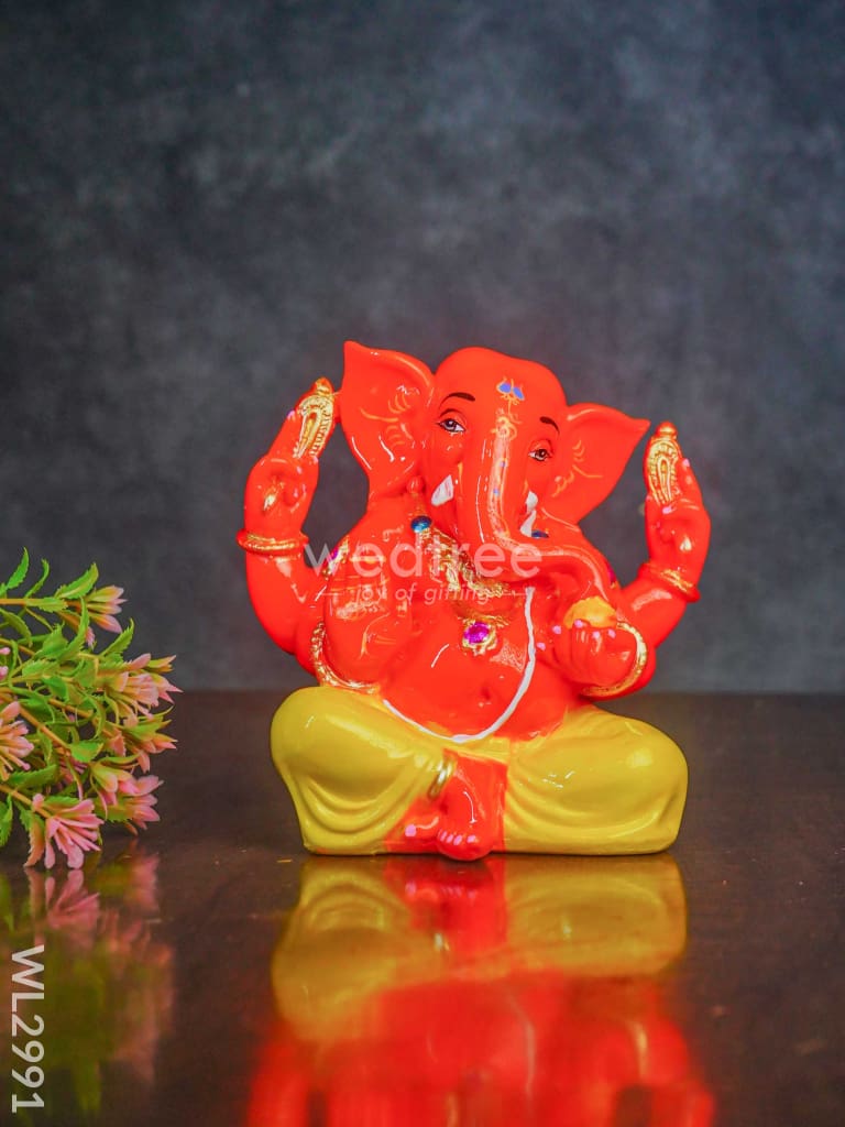 Polyresin Laddu Ganesha Idol - Wl2991 Showpieces