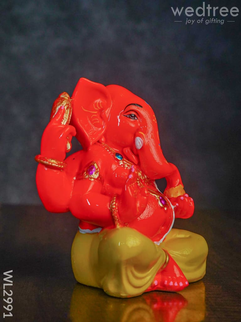 Polyresin Laddu Ganesha Idol - Wl2991 Showpieces