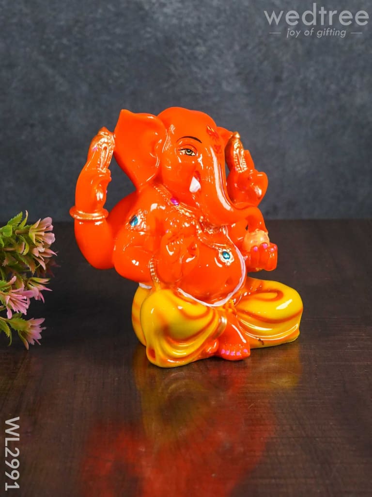 Polyresin Laddu Ganesha Idol - Wl2991 Showpieces