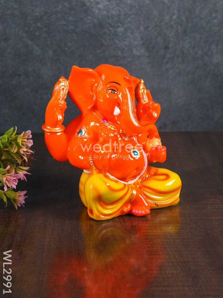 Polyresin Laddu Ganesha Idol - Wl2991 Showpieces