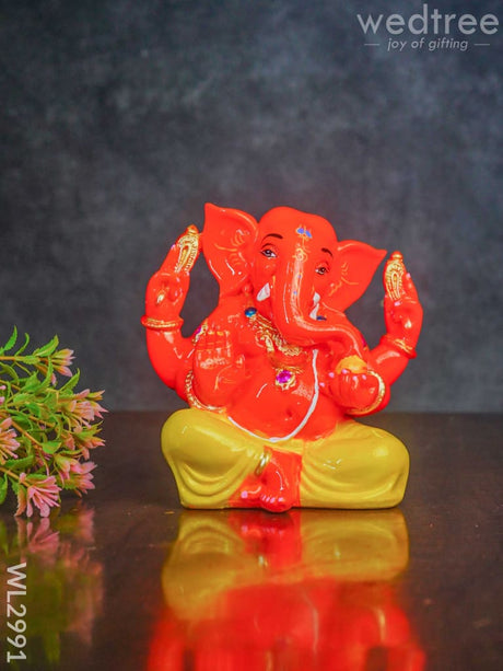 Polyresin Laddu Ganesha Idol - Wl2991 Showpieces