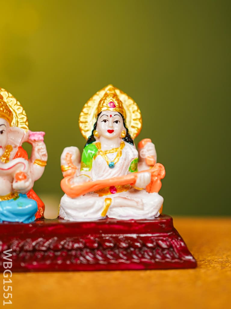 Polyresin Lakshmi-Ganesha-Saraswathi Idol - Wbg1551 Figurine Rg