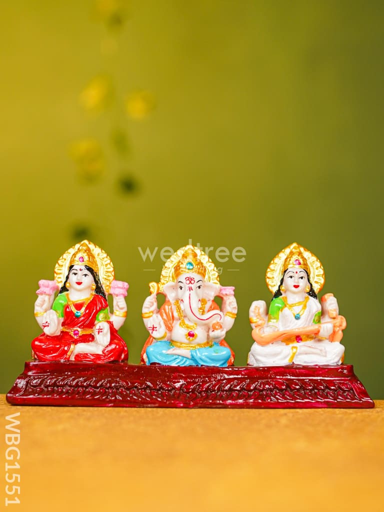 Polyresin Lakshmi-Ganesha-Saraswathi Idol - Wbg1551 Figurine Rg