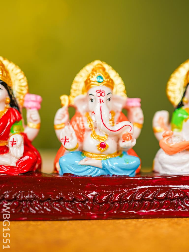 Polyresin Lakshmi-Ganesha-Saraswathi Idol - Wbg1551 Figurine Rg